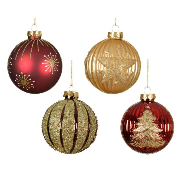 SFERE VETRO D.8CM. GLITTER MATT LUCIDE ASSORTITE